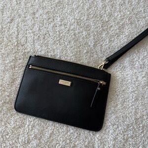 Kate Spade Black Wristlet with Gold Accents